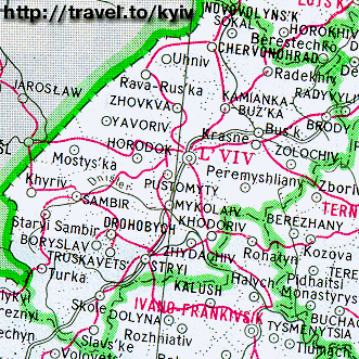 Карта львовской области с городами и селами на русском языке